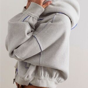 We the Free Mercer Hoodie, full zip size medium. Gray Hoodie with Blue Accents